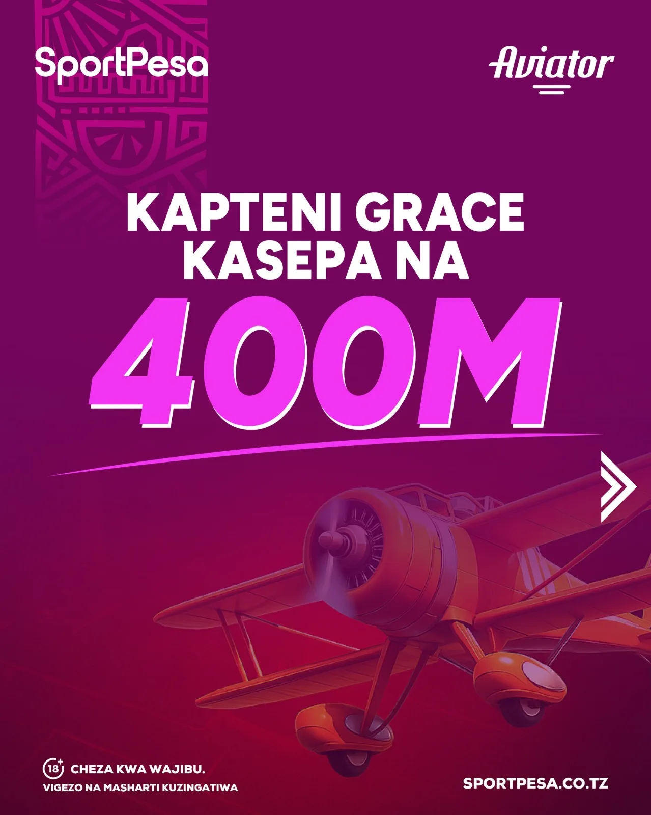SportPesa Tanzania aviator pays out TZS 400 million in record win